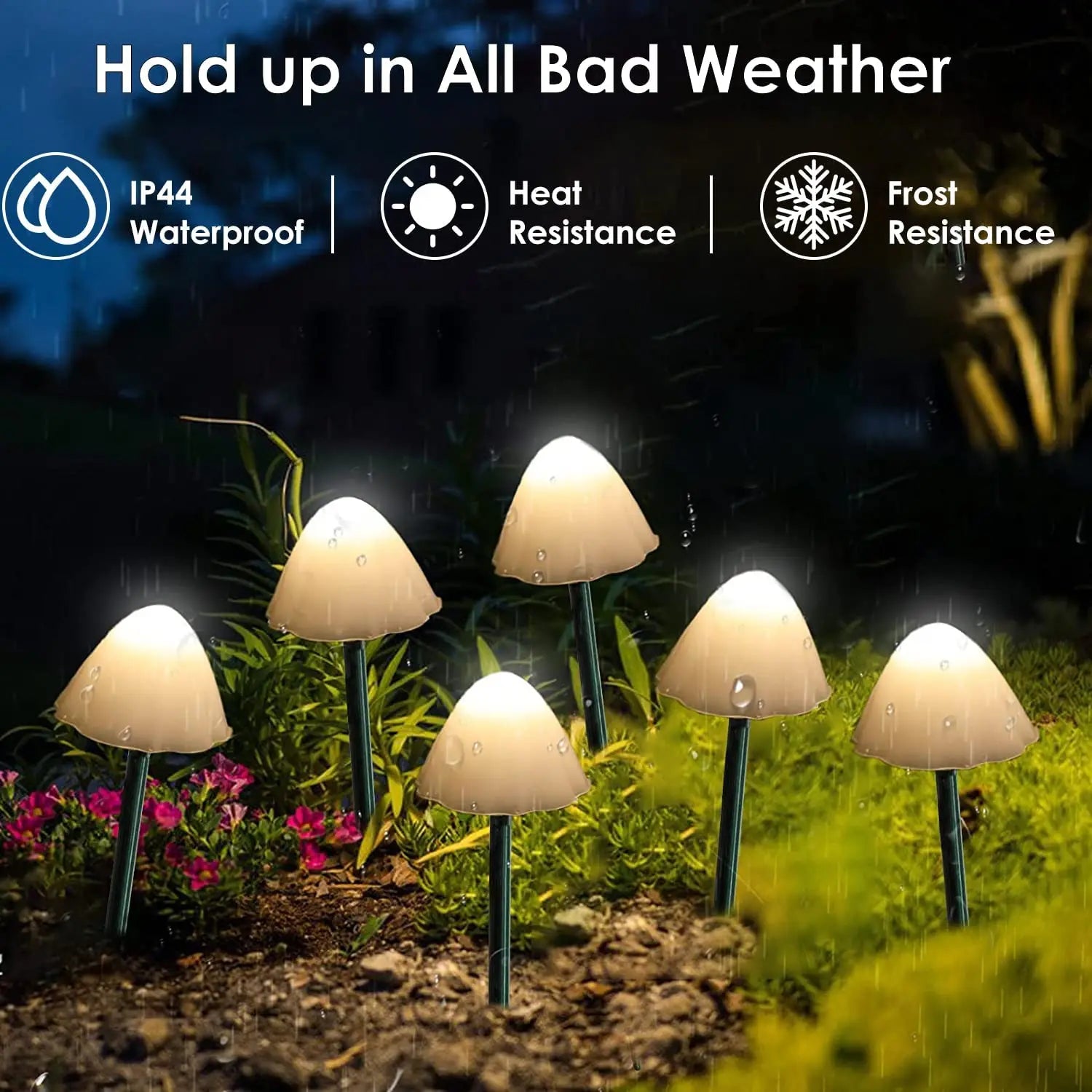 Brighten Up Garden with 10 LED Solar Mushroom Lights!