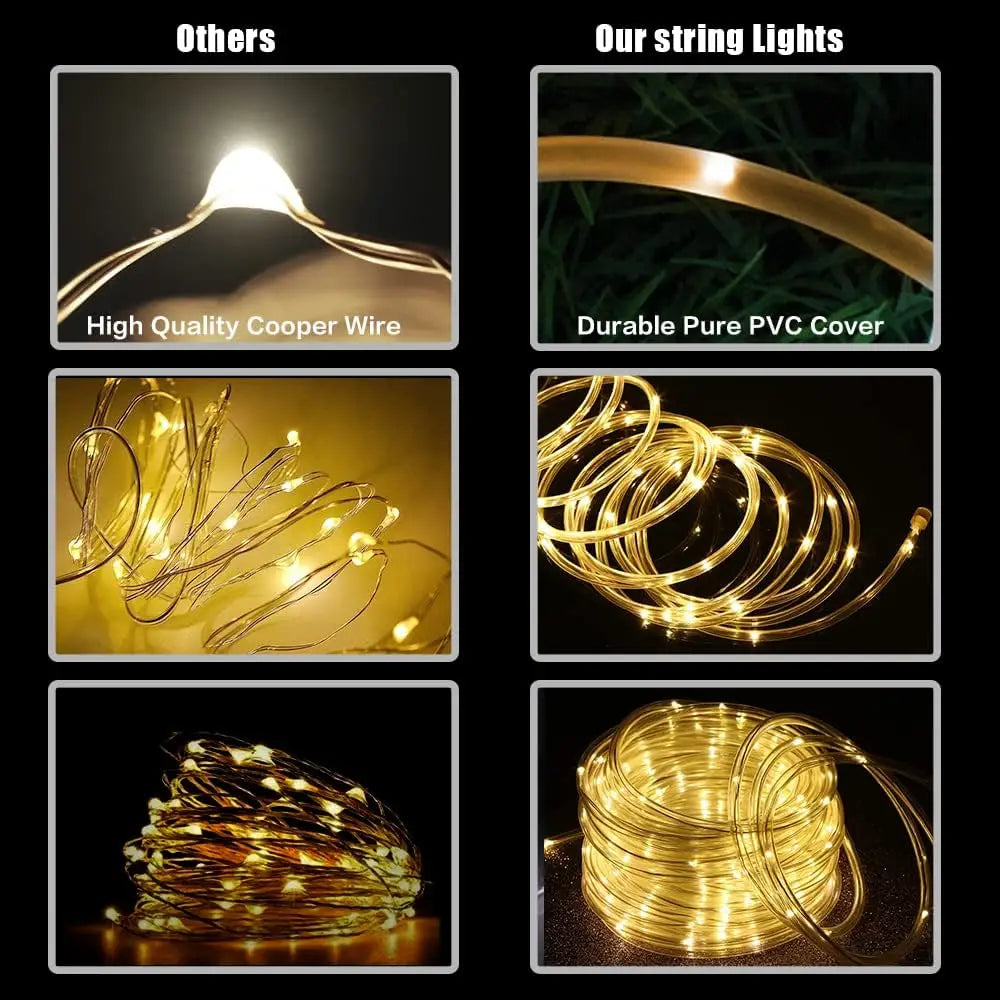 300 LED Solar Rope Strip Lights