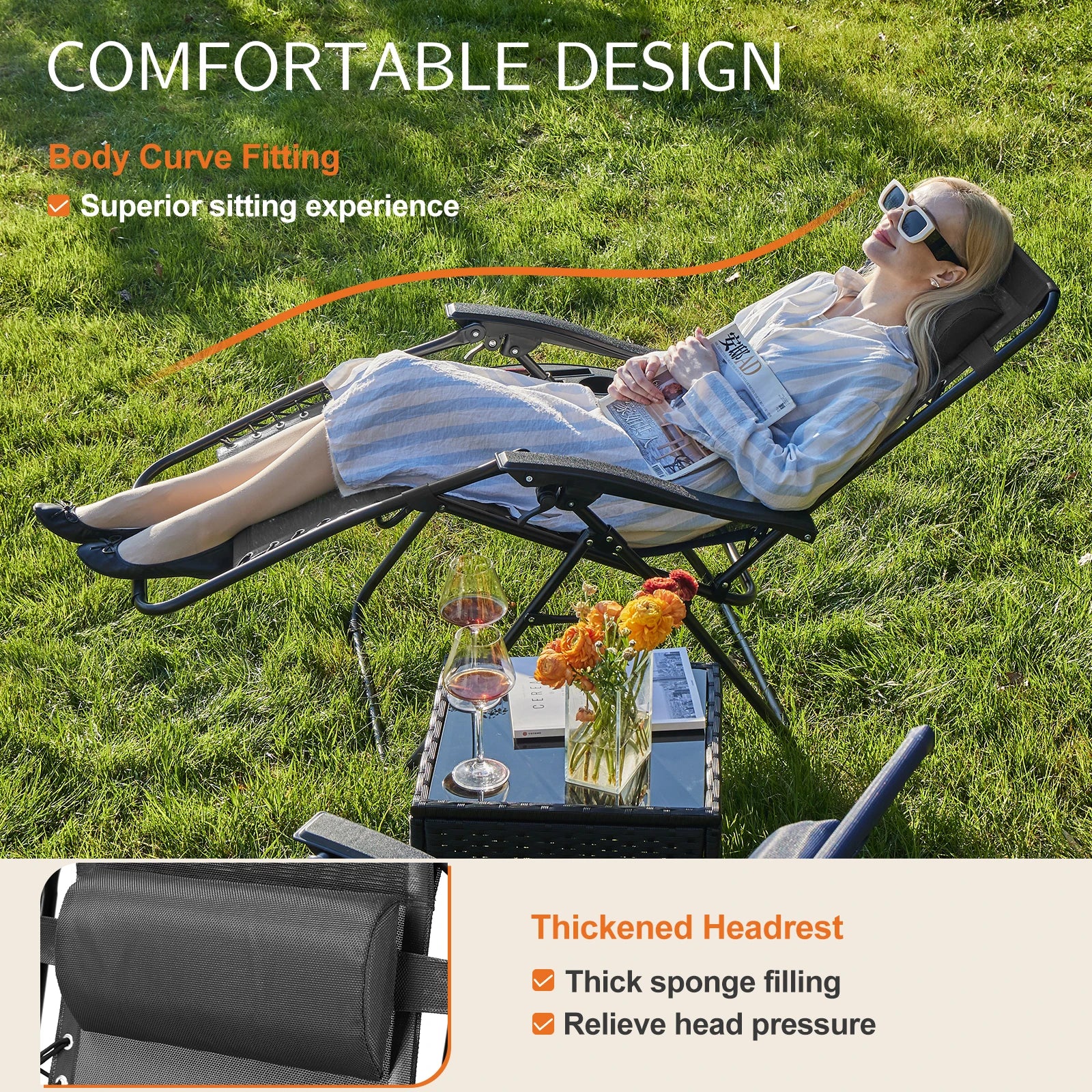 Folding lounge chair, loffice balcony, home leisure chair, backrest, elderly cool chair