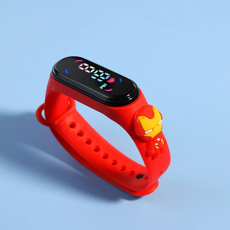 Disney Stitch Spider Man Cartoon Waterproof Watches For Kids LED Electronic Sport Watch