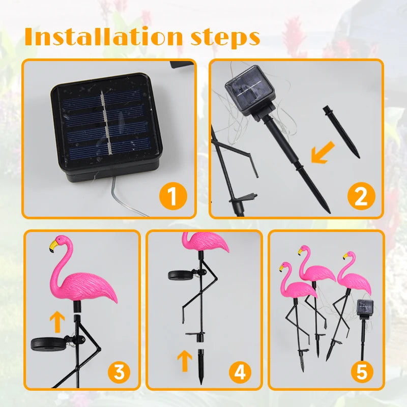 Solar Flamingo LED Outdoor Garden Light Waterproof Courtyard Lamp