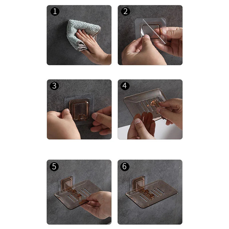 Soap Rack No Drilling Wall Mounted Double Layer Soap Holder