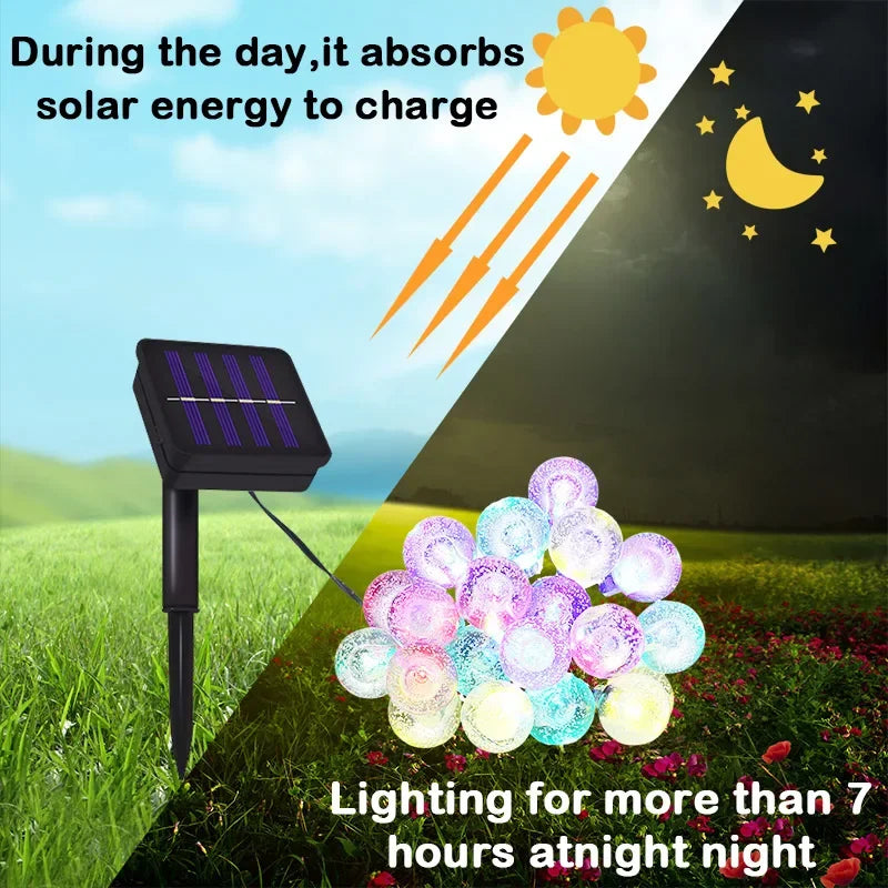 Illuminate Outdoors with Solar Crystal Globe Ball Fairy Lamps