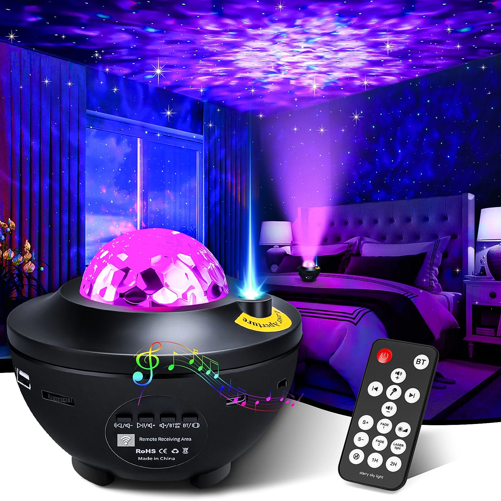 Starry Projector Galaxy Night Light Child Bluetooth USB Music Player Ocean Projector
