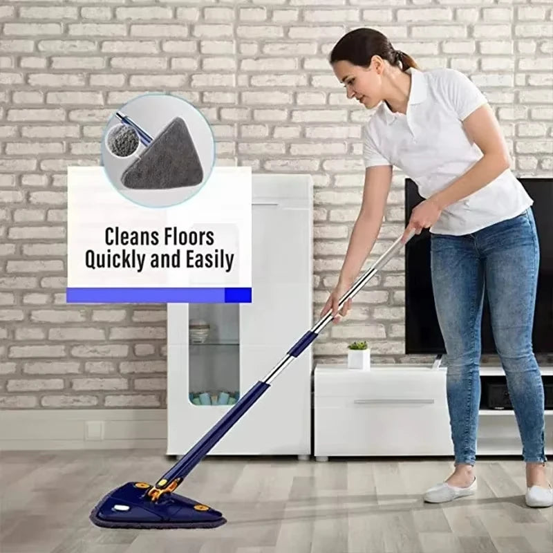 Rotatable Telescopic Triangle Mop 360° Spin Squeeze For Home Floor Ceiling
