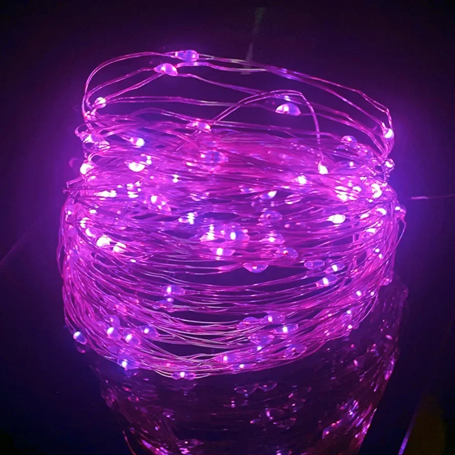 5/10/20M USB LED String Copper Silver Wire Garland Light Waterproof Fairy Decoration