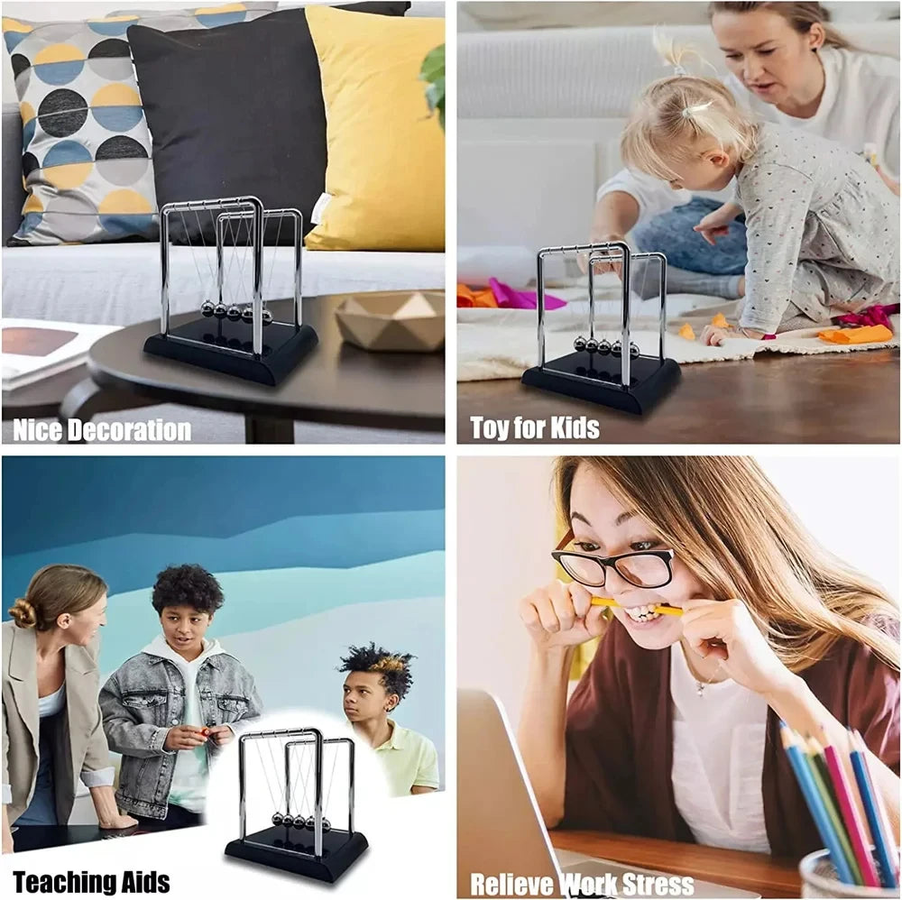 Newton's Cradle Balance Steel Ball Desk Toy Gravity Pendulum Teaching Supplies
