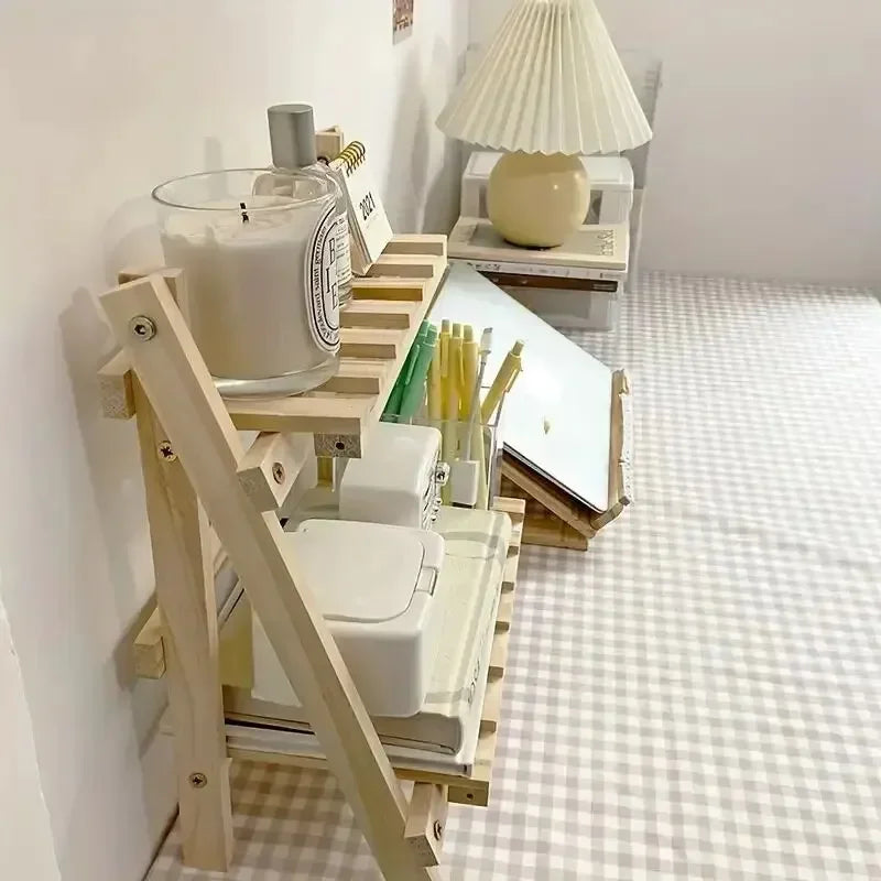 Bilayer Wooden Storage Shelf