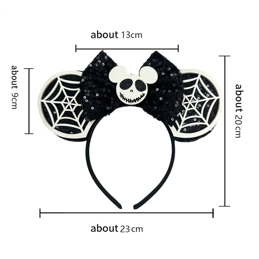 Newest Minnie Ears Headband Halloween Festival Party Sequins Bow Hair Accessories