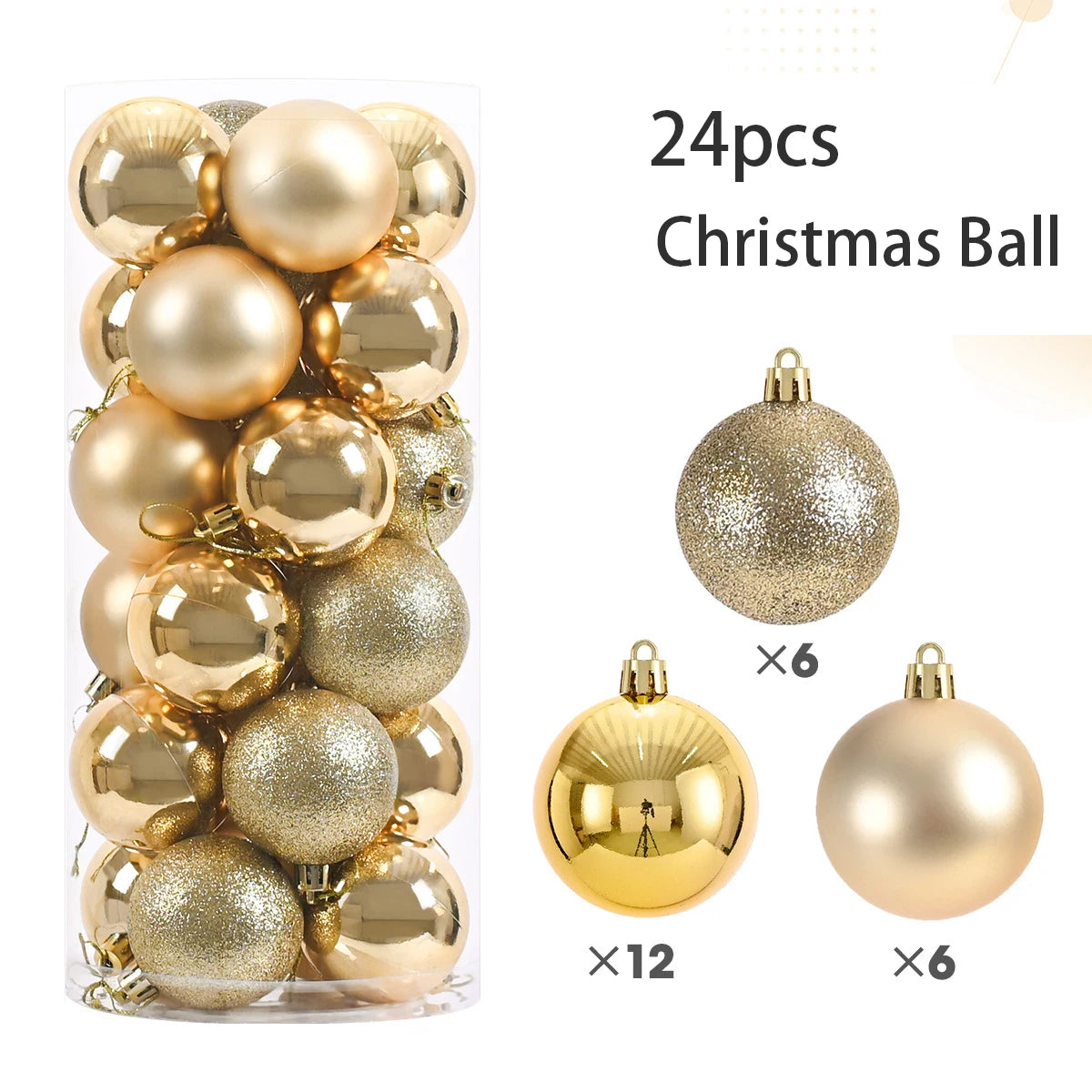 24pcs 3cm Christmas Balls Ornaments Tree Pendants