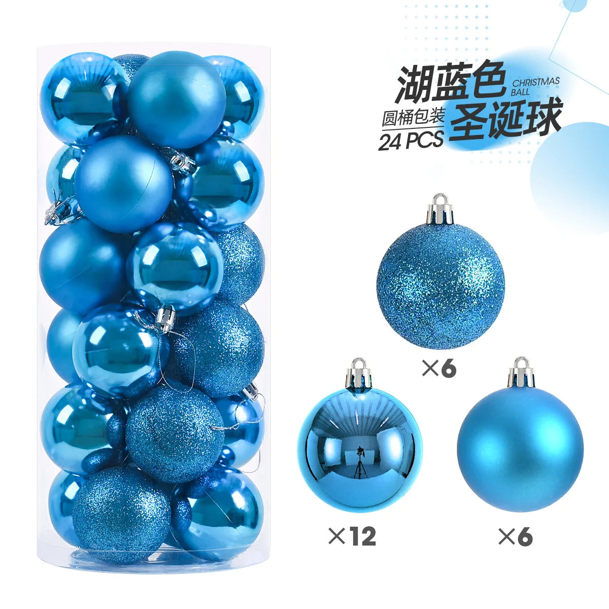 24pcs 3cm Christmas Balls Ornaments Tree Pendants