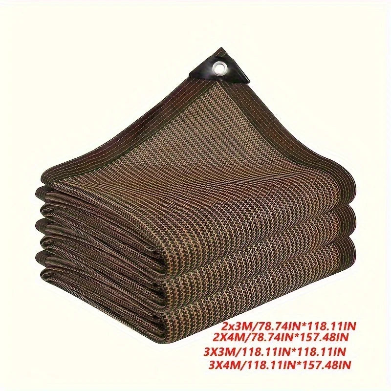 Durable Brown UV Protection Canopy - Outdoor Sun Shade Net - Travel, Picnics, and Pools