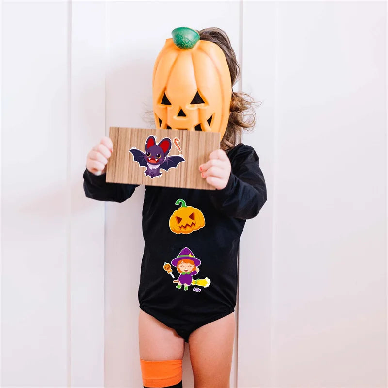 Kids DIY Halloween Stickers Make A Face Prank Puzzle Sticker Party Decoration
