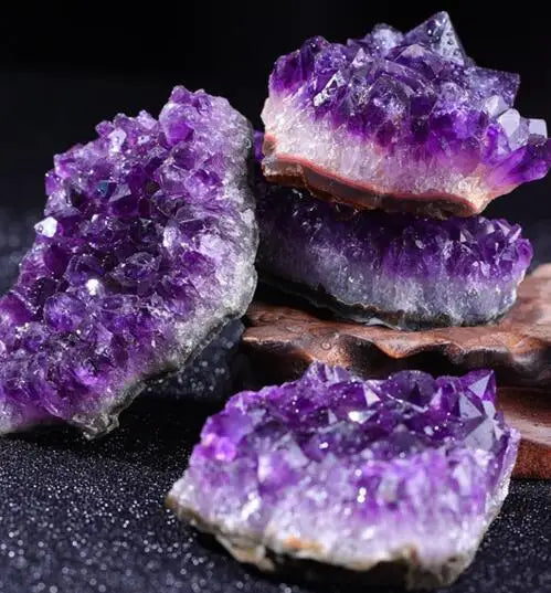 Amethyst Geode Natural Crystal Quartz Stone Wand Point Energy Healing Mineral Stone