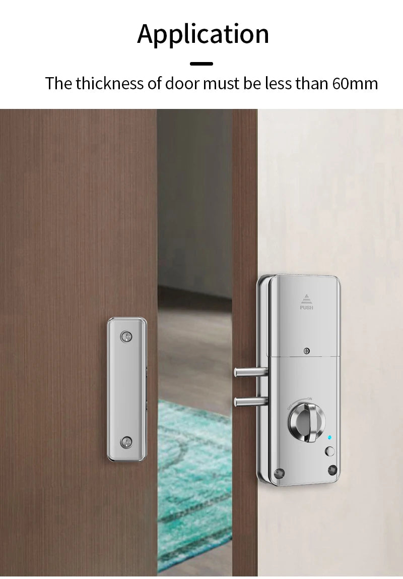 Home Smart Door Lock Handle Hidden Battery Anti Theft Electronic Keyless Lock