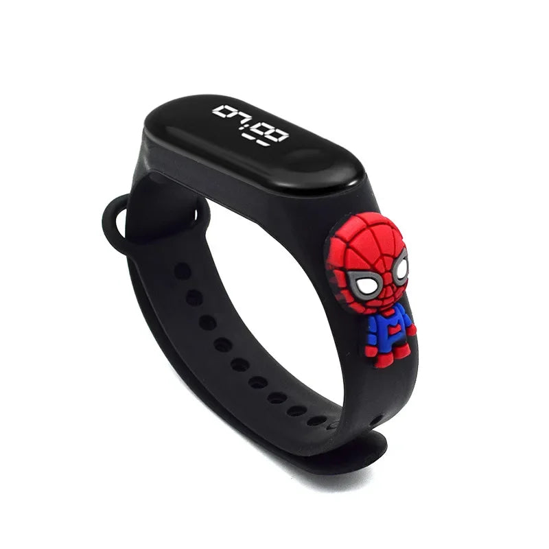 Disney Stitch Spider Man Cartoon Waterproof Watches For Kids LED Electronic Sport Watch