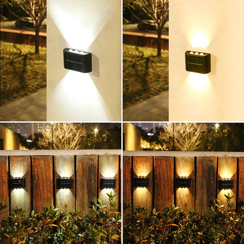6 LED Outdoor Solar Wall Lights