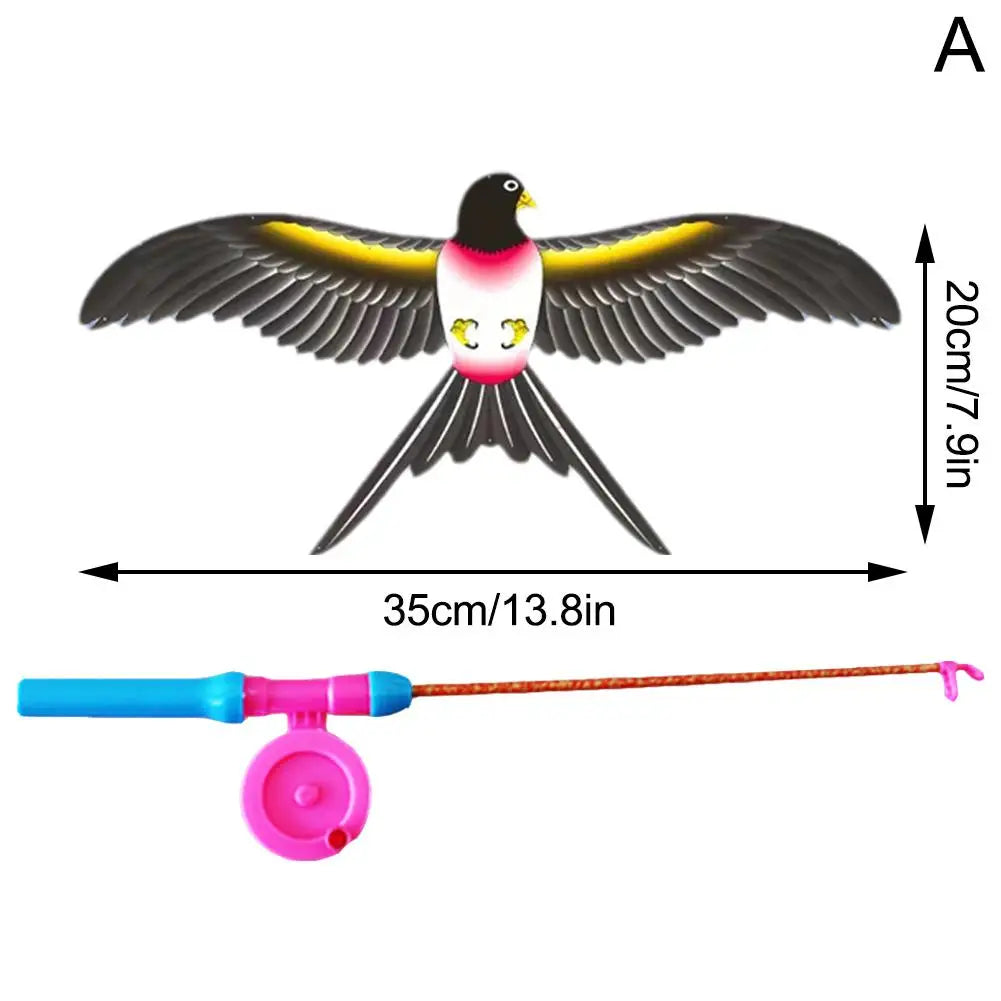 Outdoor Toys Kite Hand Brake Fishing Rod Butterflies For Kids