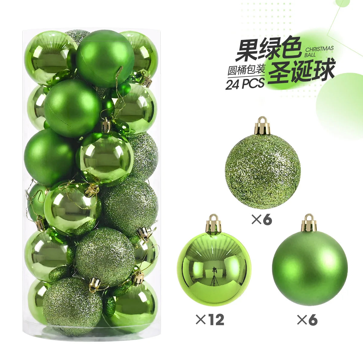 24pcs 3cm Christmas Balls Ornaments Tree Pendants
