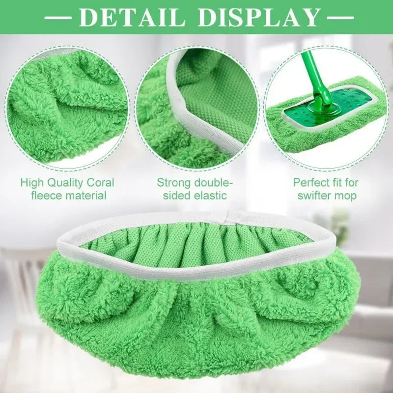 Sweeper Wet & Dry Cleaning Cloths Reusable Microfiber Head Washable Rag Towel