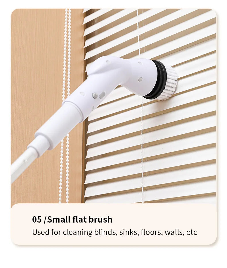 6 in 1 Powerful Electric Cleaning Brush Wireless Spin Scrubber Brush