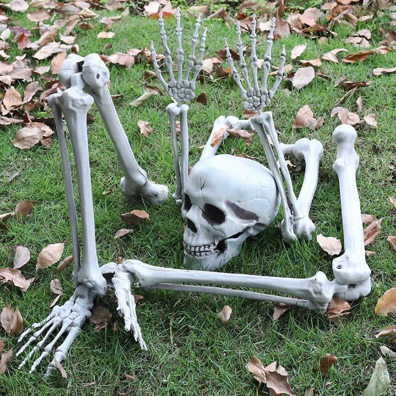 Halloween Home Decor Skeleton Head Outdoor Scary Props Realistic Skull Prank