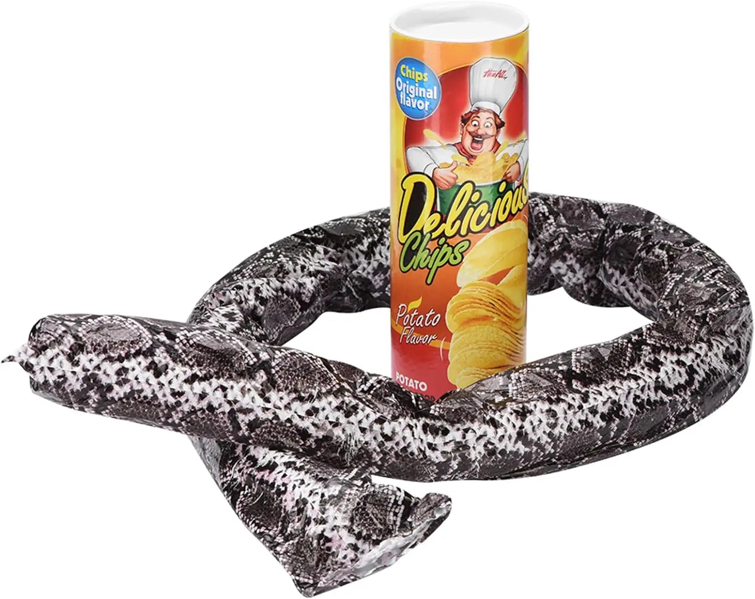 The Potato Chip Snake Can Jump Stage Magic Tricks Spring Snake Toy Jokes in A Can Gift
