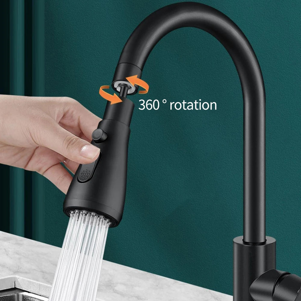 3 Modes Shower Head Kitchen Tap 360° Rotatable Flush High-Pressure Faucet Spray