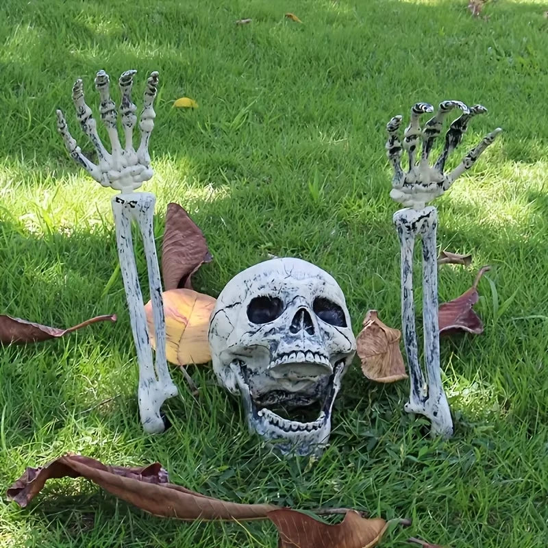 Halloween Home Decor Skeleton Head Outdoor Scary Props Realistic Skull Prank