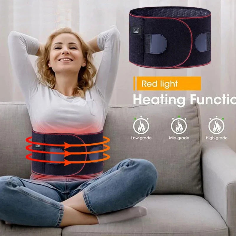 Adjustable Electric Heating Belt with Vibration Massage for Waist and Back Support