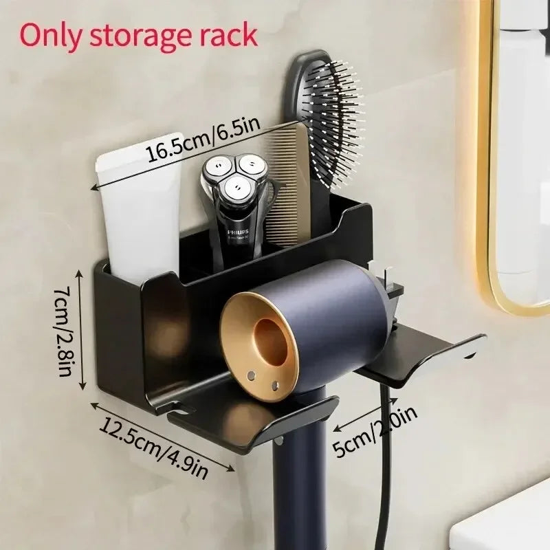 Wall-Mounted Hair Dryer Holder and Organizer