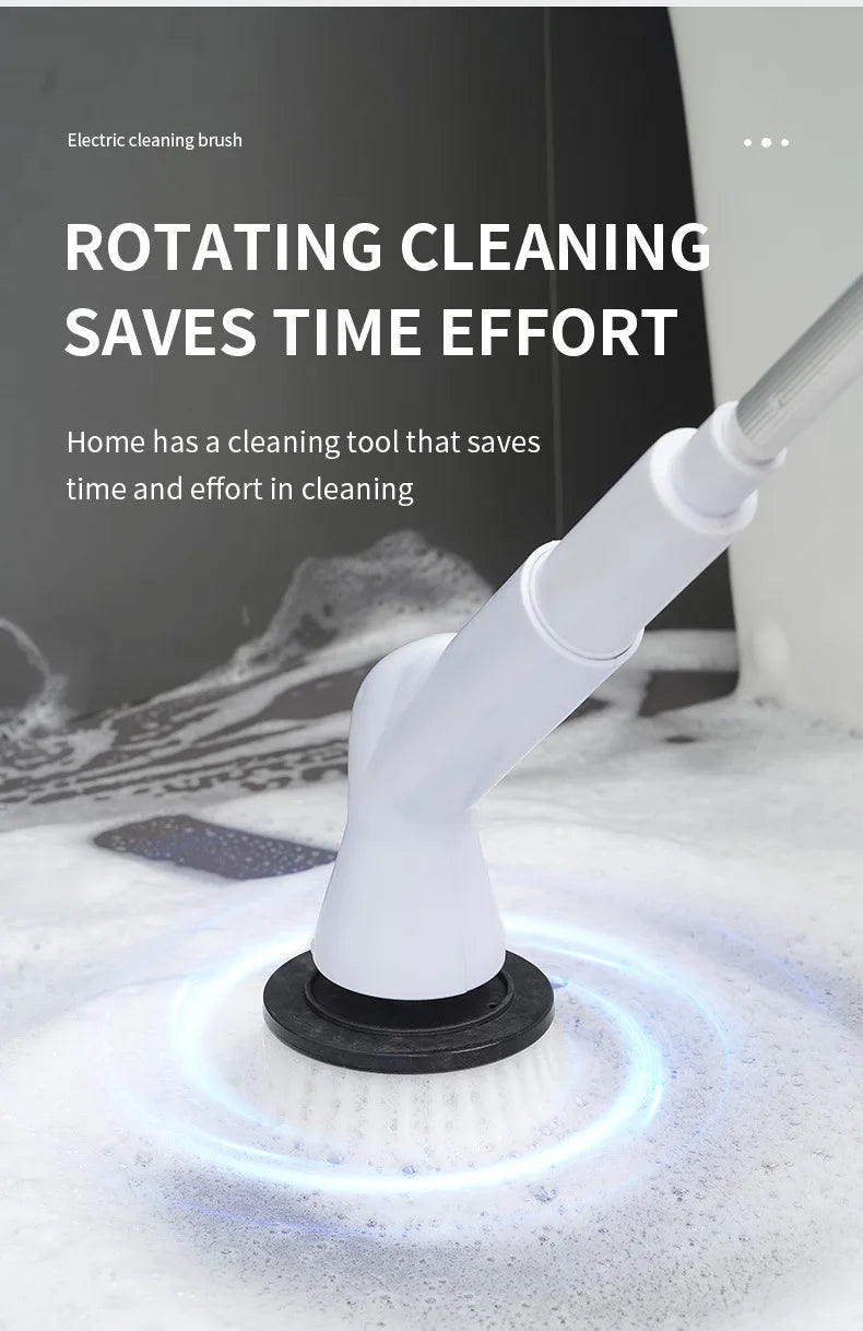 6 in 1 Powerful Electric Cleaning Brush Wireless Spin Scrubber Brush