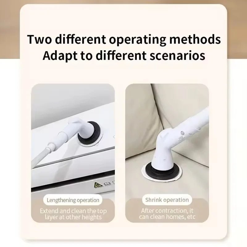6 in 1 Powerful Electric Cleaning Brush Wireless Spin Scrubber Brush
