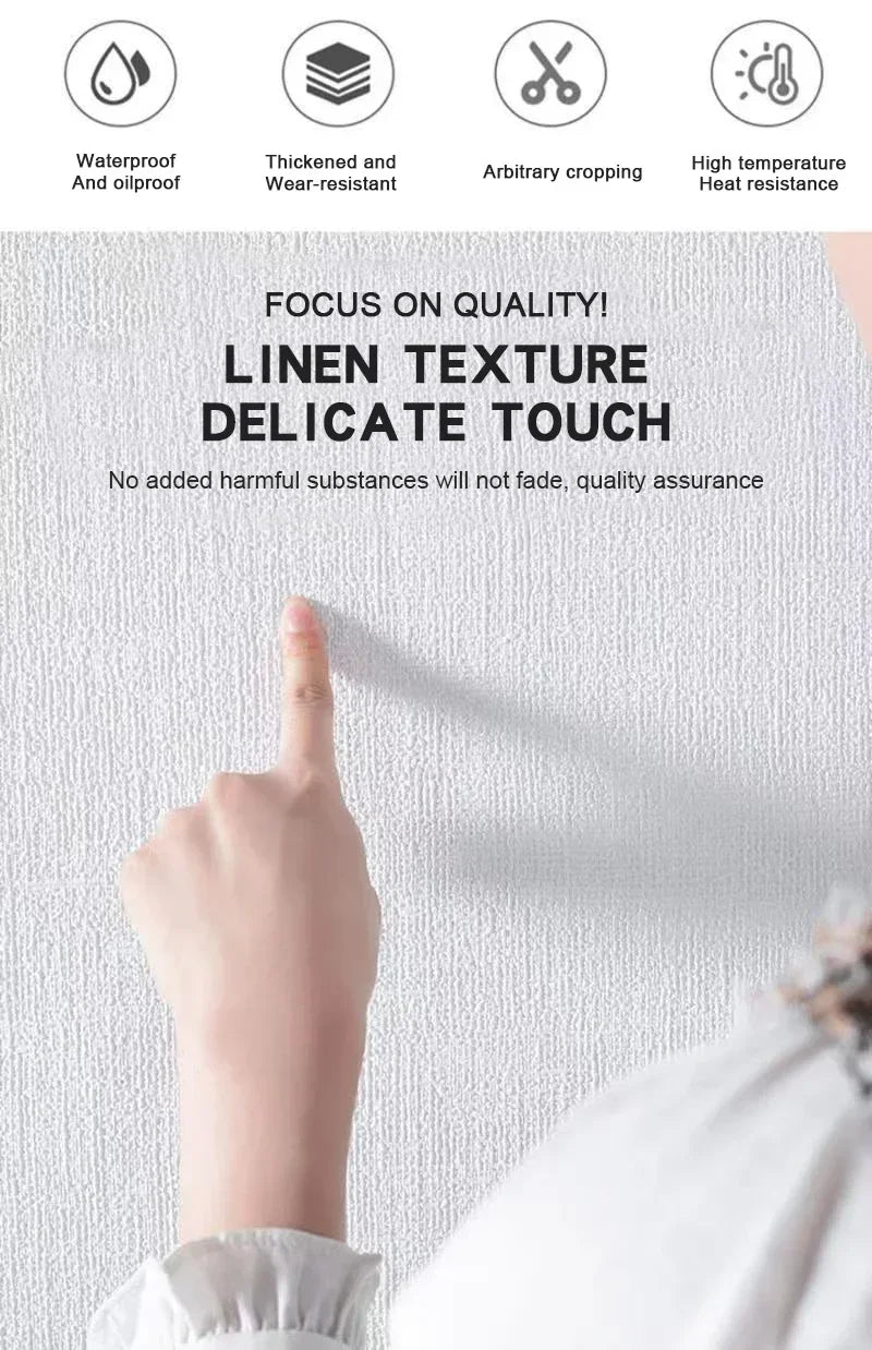 3D Self-Adhesive Linen Wallpaper