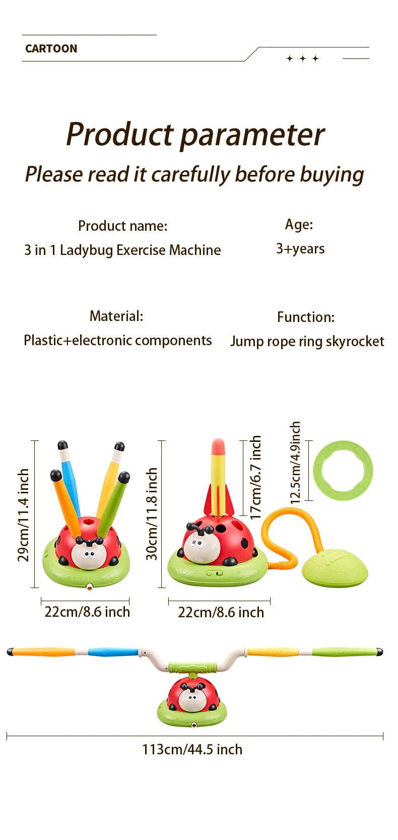 Ladybug Sport Entertainment Game Toy Multifunction Rope Skipping Machine