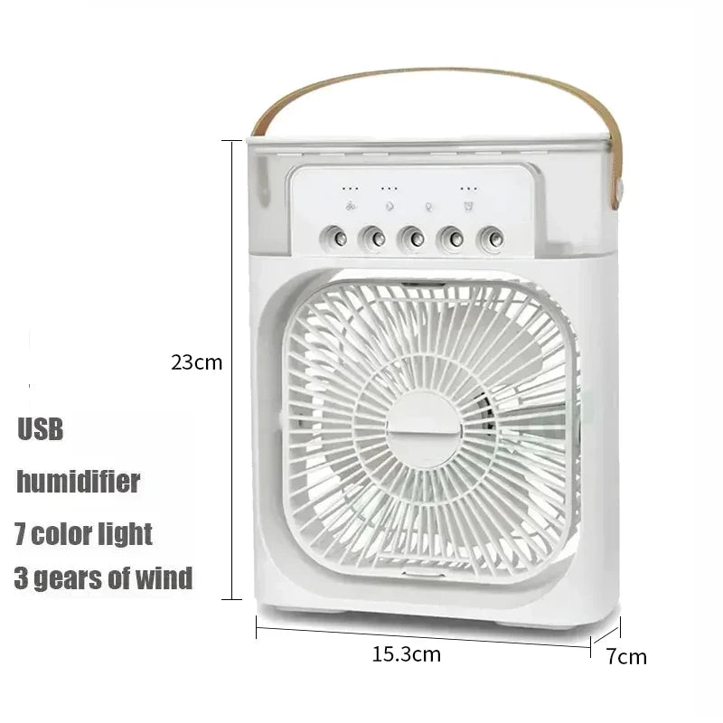 New 3 In 1 AIr Conditioner Household Mini Air Cooler LED Night Light Portable humidifier