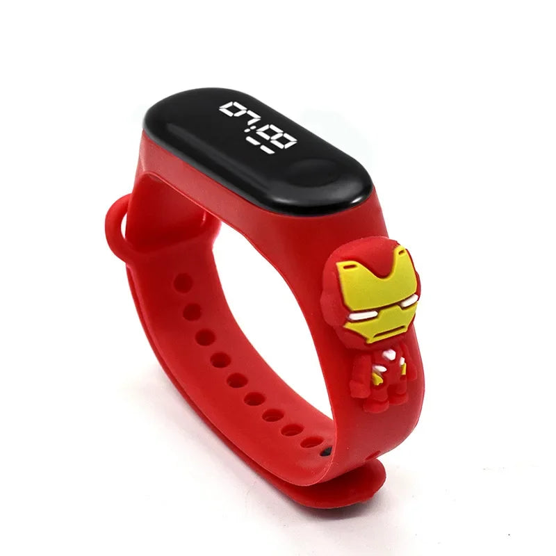 Disney Stitch Spider Man Cartoon Waterproof Watches For Kids LED Electronic Sport Watch