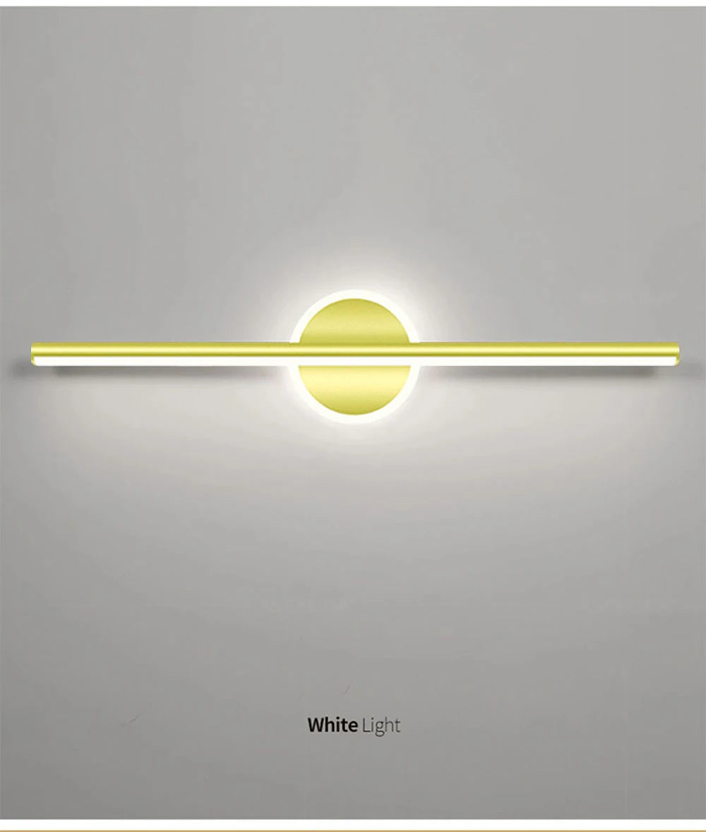 Modern LED Wall Lamp 40/60cm Mirror Black Gold Long Strip Fixture Led Lighting Lamps