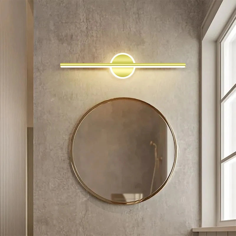 Modern LED Wall Lamp 40/60cm Mirror Black Gold Long Strip Fixture Led Lighting Lamps