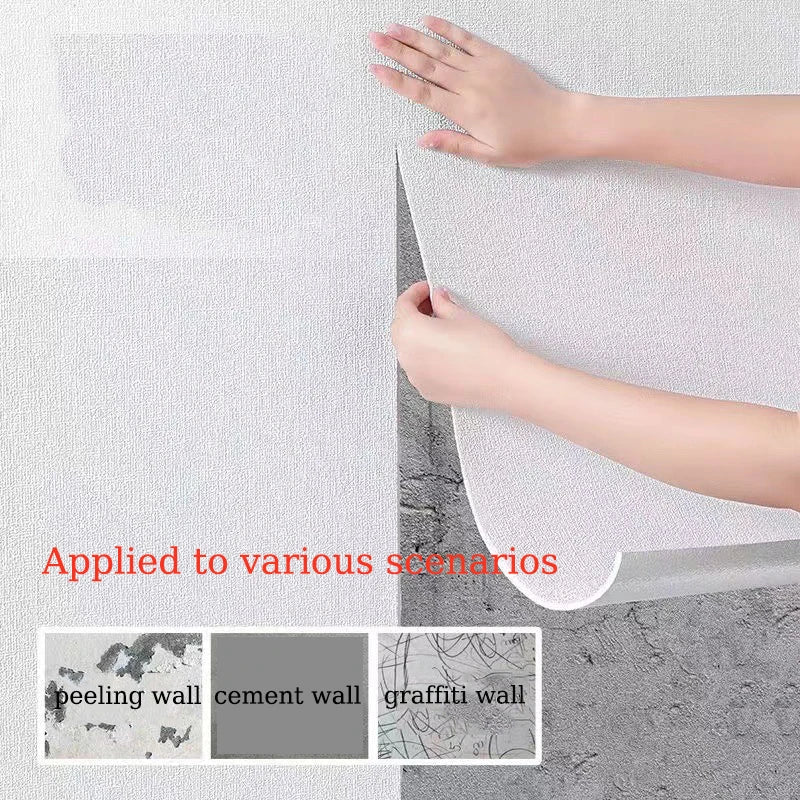 50cmX10m Linen 3D Foam Self-adhesive PVC Solid Color Waterproof Background Wall