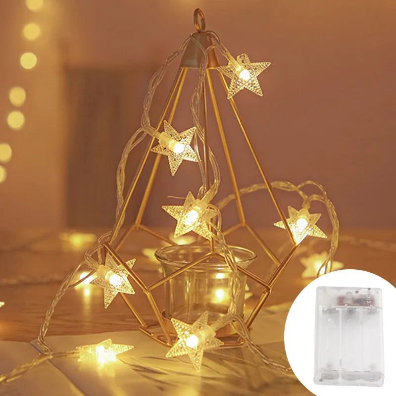 LED String Outdoor Star Chain Lights Bulb Fairy Lights for Home Garden Christmas Decor