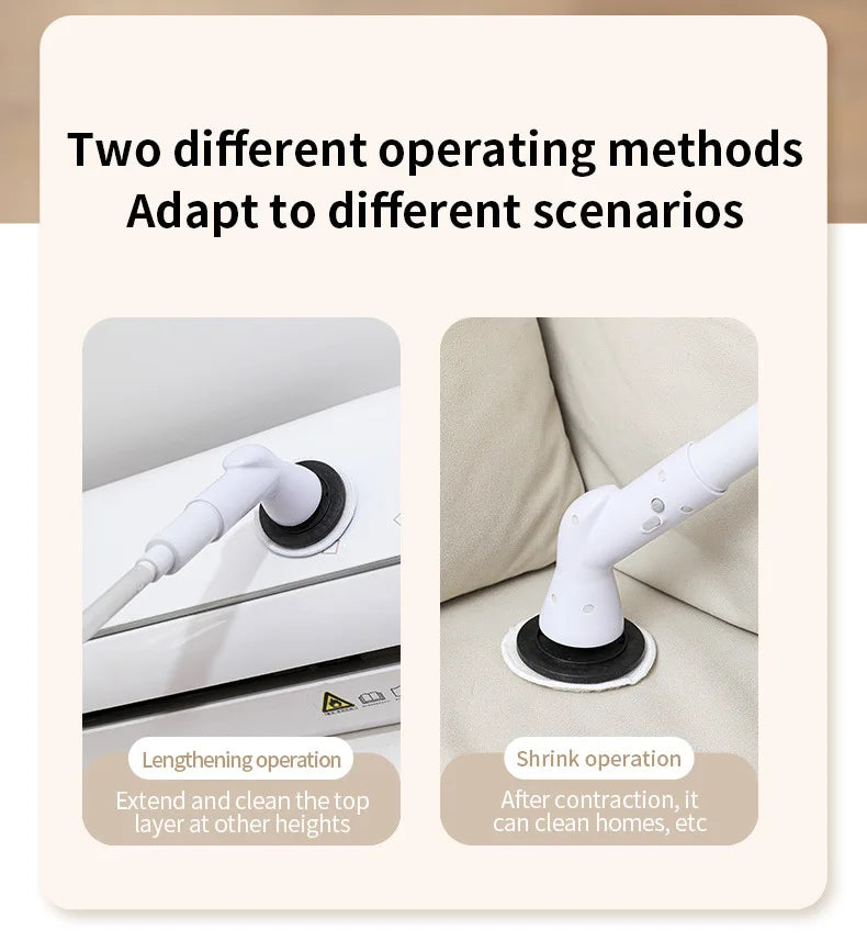 6 in 1 Powerful Electric Cleaning Brush Wireless Spin Scrubber Brush
