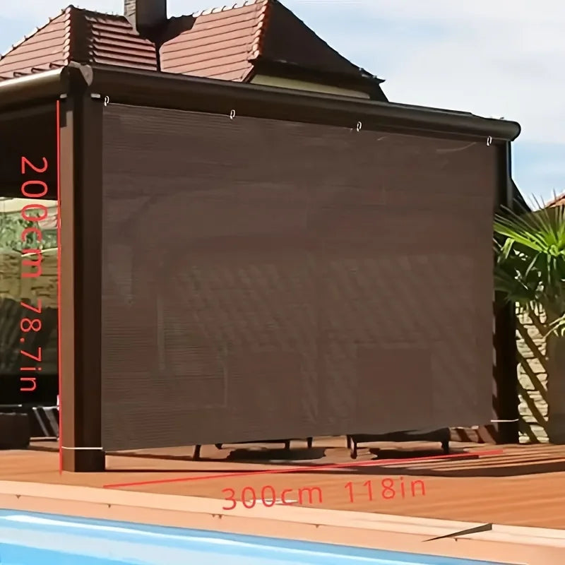 Durable Brown UV Protection Canopy - Outdoor Sun Shade Net - Travel, Picnics, and Pools
