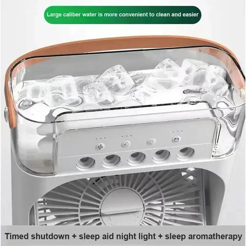 New 3 In 1 AIr Conditioner Household Mini Air Cooler LED Night Light Portable humidifier