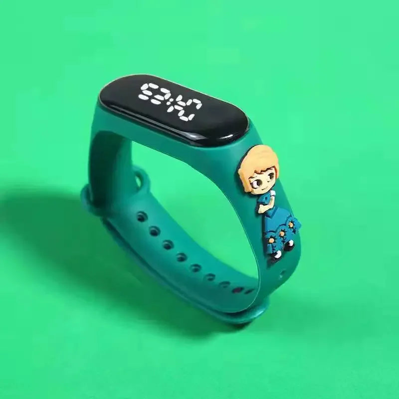 Disney Stitch Spider Man Cartoon Waterproof Watches For Kids LED Electronic Sport Watch