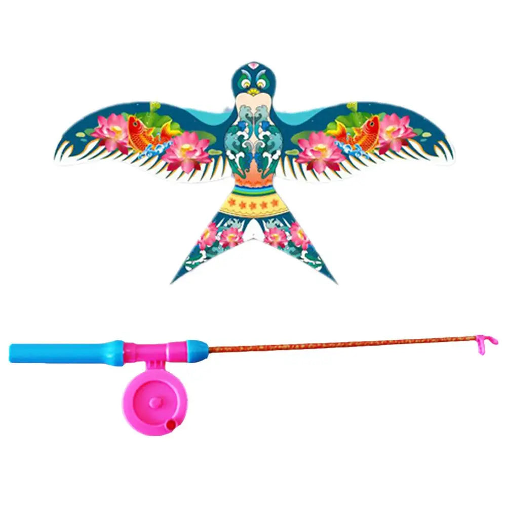Outdoor Toys Kite Hand Brake Fishing Rod Butterflies For Kids