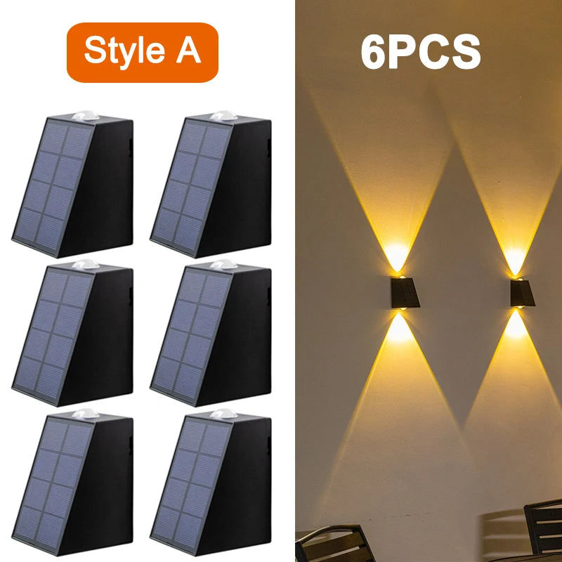 LED Outdoor Wall Solar Lights Waterproof Garden Wall Decoration For Patio Stair Corridor