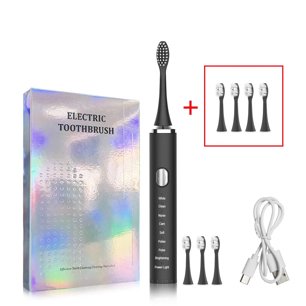 Electric Ultrasonic Toothbrush 8 High-Precision Brushing Modes Rechargeable Tooth Cleaner