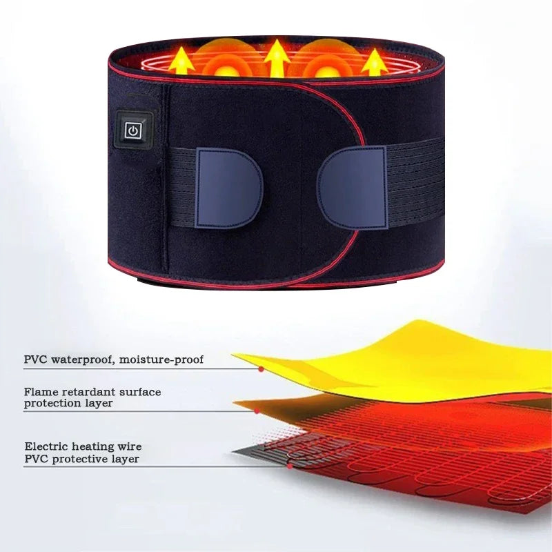 Adjustable Electric Heating Belt with Vibration Massage for Waist and Back Support