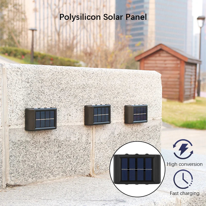 6 LED Outdoor Solar Wall Lights